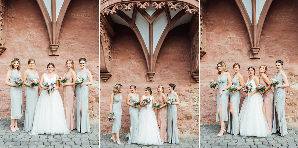 Braut Brautjungfern - Hochzeit Schloss Burgau
