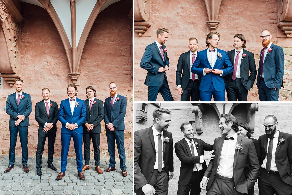 Schloss Burgau Hochzeitsfotografie Bräutigam & Best Men